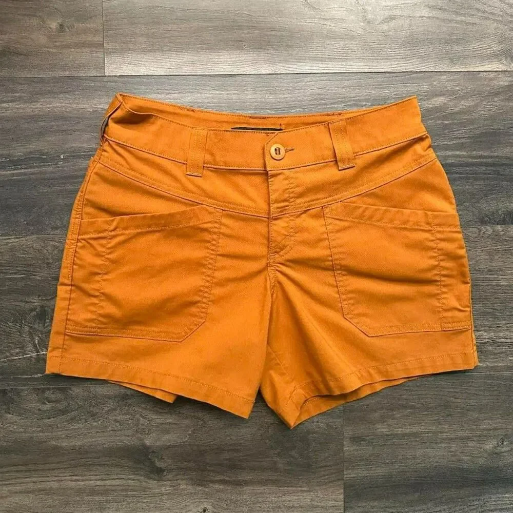 5.11 Tactical Shauna Shorts Orange 6-Pocket Bottoms Stretchy Size 4 High Rise - Picture 4 of 7